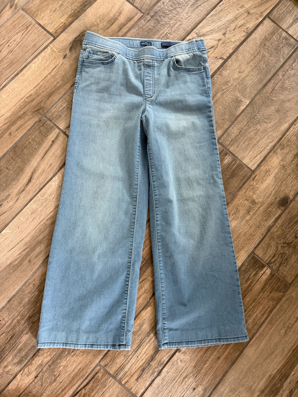 J. Jill PureJill Denim, Pull On, Light Blue Wide-Leg Jeans, Size S